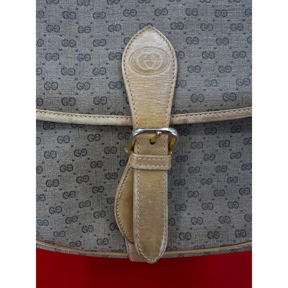Gucci Vintage Micro GG Monogram Shoulder Cross Body Leather Canvas Bag - Picture 3 of 16